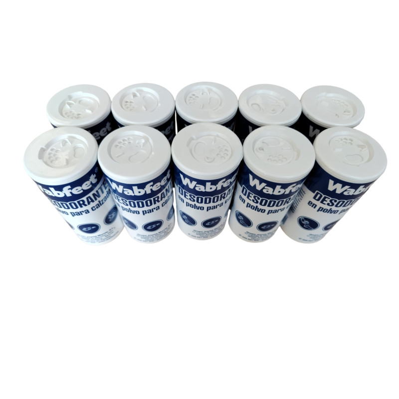 Polvos Desodorantes para Calzado Wabfeet — Pack 10 Botes.