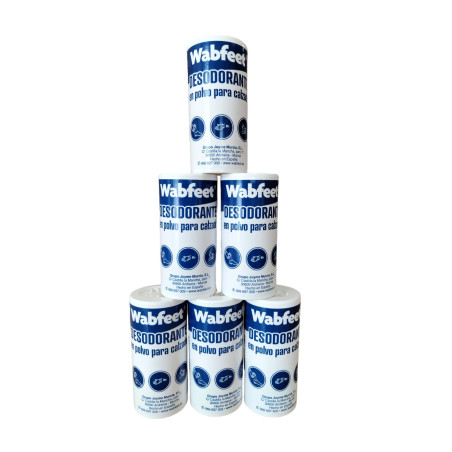 Polvos desodorantes para calzado Wabfeet | pack 6 botes